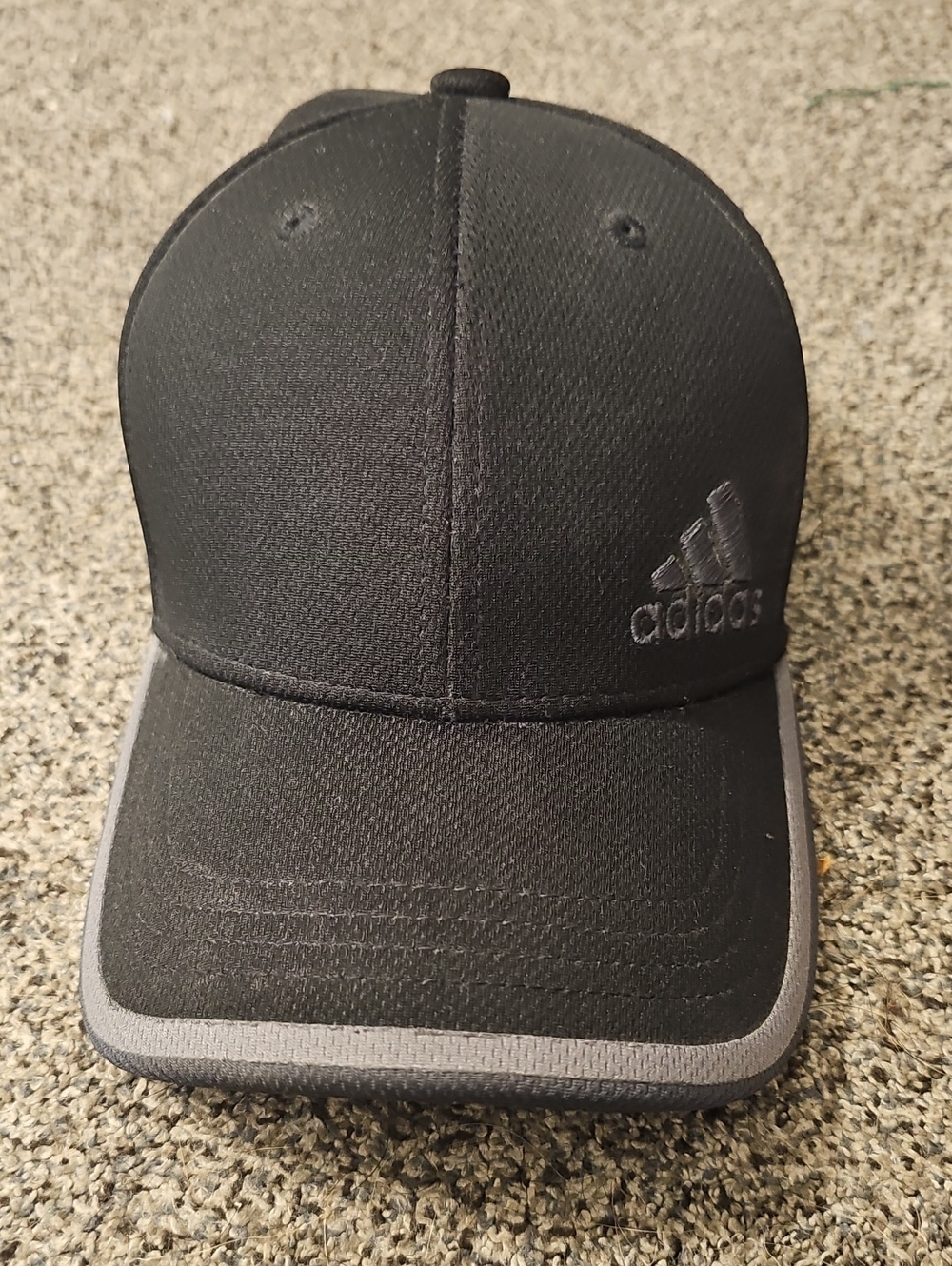 adidas Black Baseball Cap with Gray Trim